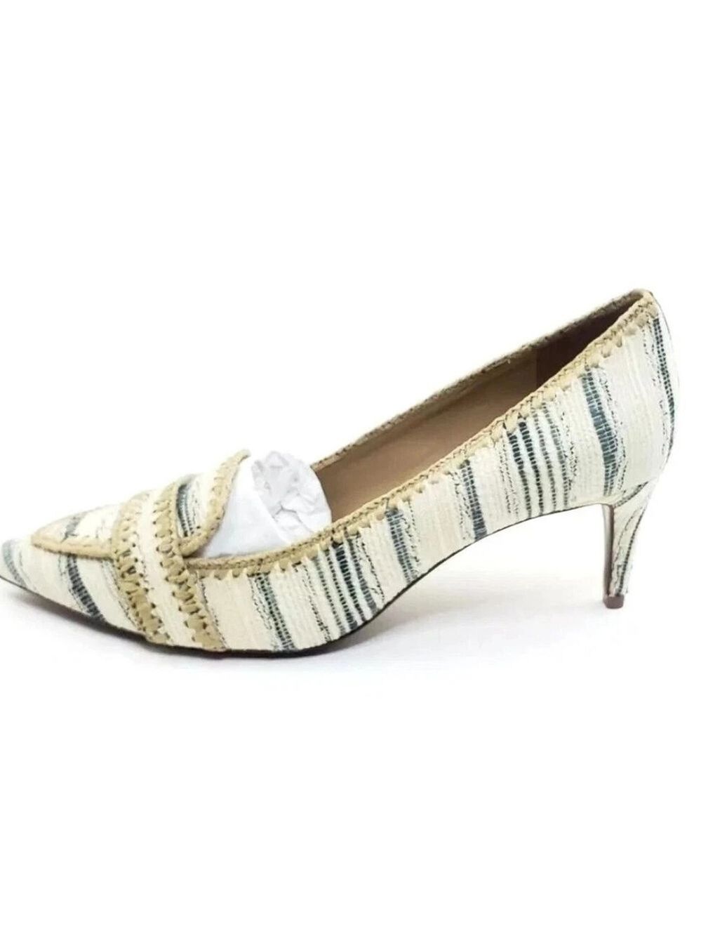 Tory Burch Leno Pumps Nate Tweed Heels Shoes Wheat Beige